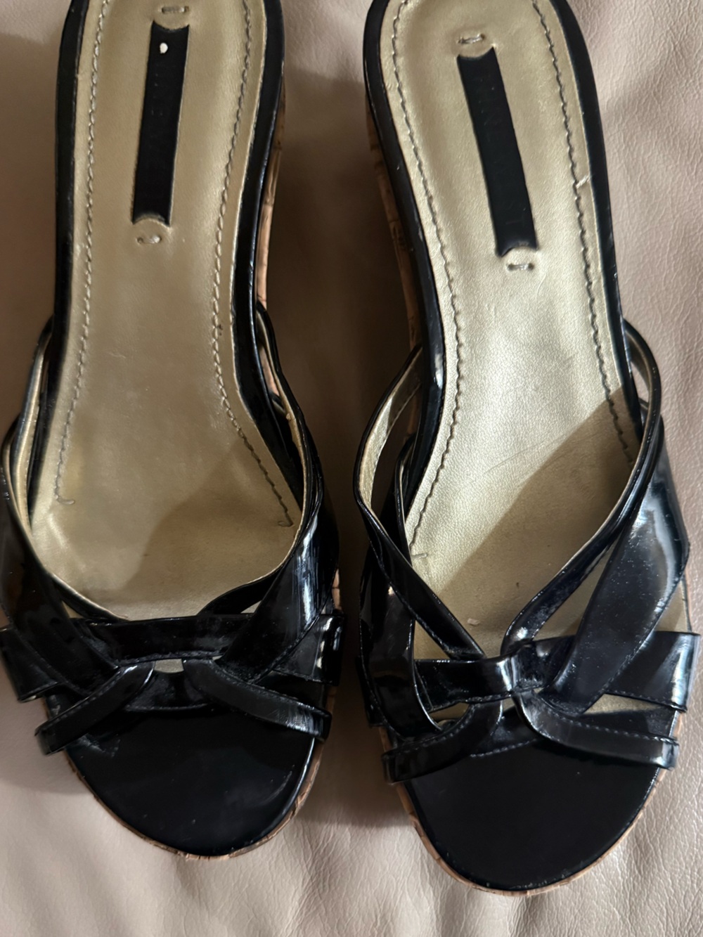 Nine West Black Patent Slip-On Mules